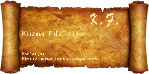 Kuzma Füzike névjegykártya